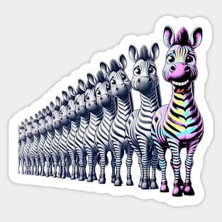 Vintage cute Zebra Charm: Retro Funny Pop Art Tee Sticker